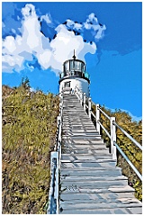 Stairway to Owls Head Lighthouse Tower -Digital Paint